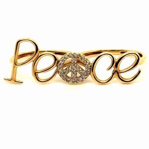 10K Gold Diamond Peace Double Ring